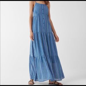 Splendid Promenade Maxi Linen dress blue Glow